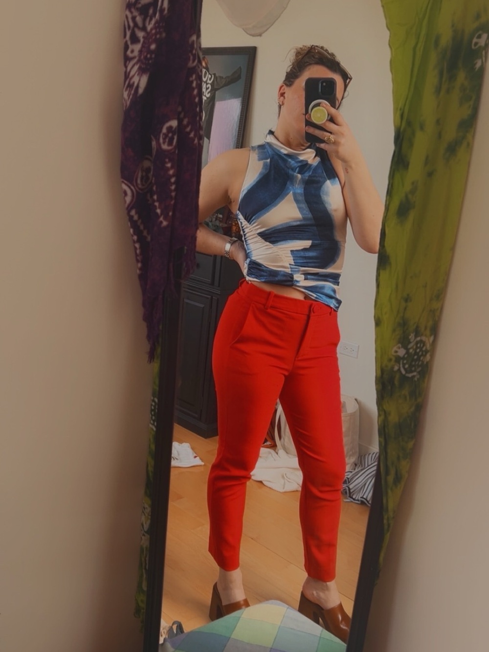 J Crew high rise Cameron pants in bright red